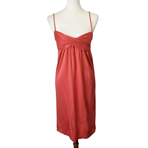 Diane Von Furstenberg DVF Babydoll Dress Women’s Size 4 Orange Spaghetti Straps - Picture 1 of 11